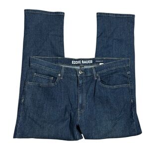 Eddie Bauer Men's Dark Blue Denim Classic Straight Jeans Size 40 X 30 Preppy